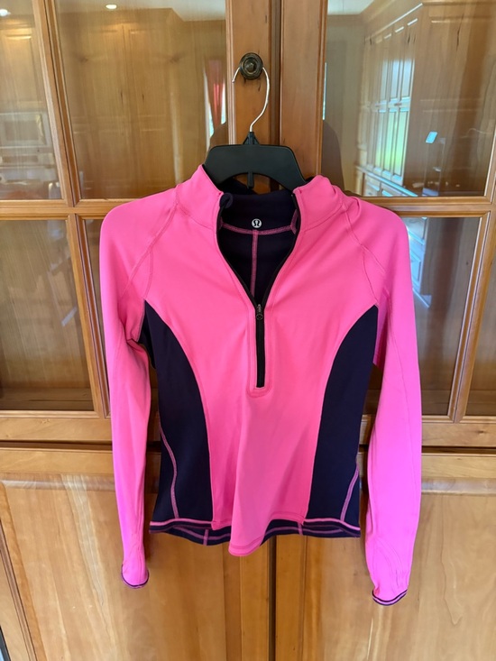 lululemon athletica Tops - lululemon athletica Pink and Black Long Sleeve Half-Zip Top